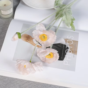 Fiore di Papavero Artificiale a Stelo Singolo, Stelo Floccato, Papavero Finto per Decorazioni Vaso Casa, Composizioni Floreali per Matrimoni e Feste, Decorazioni all'Ingrosso - Product Image 6