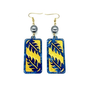 <span class=keywords><strong>Orecchini</strong></span> Hawaii alla Moda a Forma di Foglia <span class=keywords><strong>con</strong></span> Perle e Stili Tribali Dorati Intagliati, Gioielli per Donne e Ragazze - Product Image 4