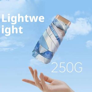 Paraguas de Bolsillo Mini Plegable de Cinco Pliegues con Estampado Lindo, Protección Solar UV, Portátil, Todo en Uno para Mujer - Product Image 2