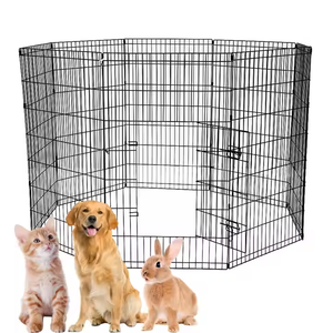 Cages pour animaux de compagnie en fil métallique pour extérieur, 8 panneaux, parc pliable pour animaux de compagnie - Product Image 1