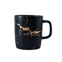 Tasse à café réutilisable Garder Porcelain style nordique américain 370 ml, très vendue, luxe marbre blanc noir, logo personnalisé, mariage