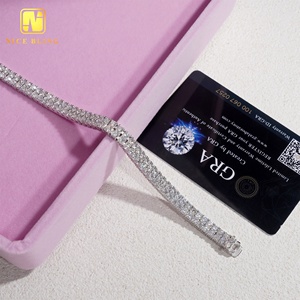 <span class=keywords><strong>Bracciali</strong></span> di Gioielleria alla Moda in Argento <span class=keywords><strong>925</strong></span>, Bracciale Tennis Hip Hop per <span class=keywords><strong>Uomo</strong></span> e Donna, Doppio Strato 3MM con Diamanti Moissanite VVS - Product Image 4