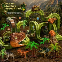 Set de 133 Piezas de Pista de Dinosaurios, Bloques de Construcción 3D DIY, Juguete Educativo STEM con Vías Antigravedad para Niños, No Magnético