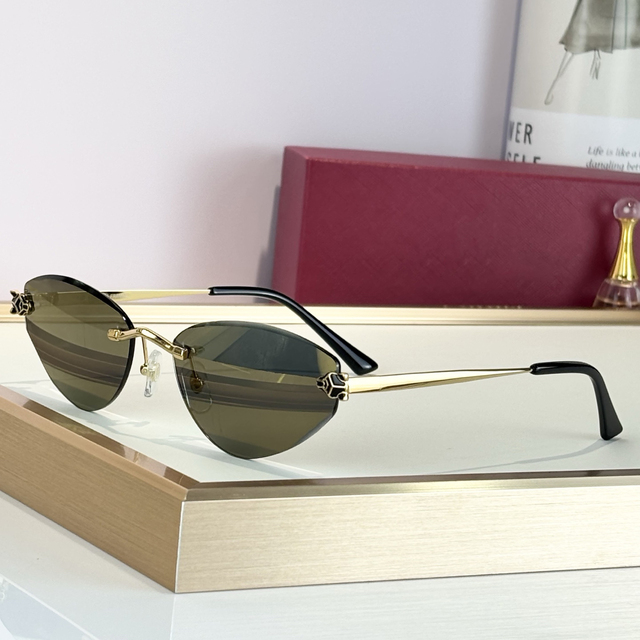 Fashion Designer cat Eye Women's Sunglasses High-quality UV400 Frameless European Popular Style Personalized Trendy Glasses