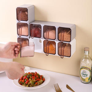 Boîte à épices murale multifonctionnelle pour cuisine, organiseur de rangement en plastique pour assaisonnements - Product Image 1