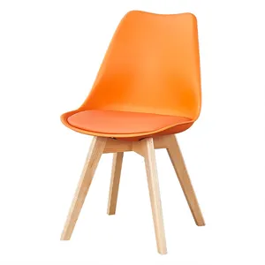 Jambe en bois massif en plastique salle à manger chaise longue café chaise arrière pour salle à manger