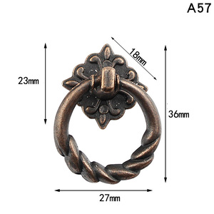 Tirador de Cajón de Hierro Estilo Antiguo Rojo Gu Ring A57, Diseño Europeo, Herraje Duradero para Armario - Product Image 1