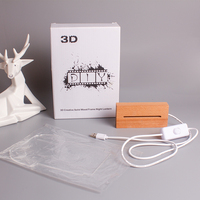 Veilleuse acrylique Illusion de Noël avec impression UV, LED blanc chaud, forme personnalisée, base en bois pour la décoration de chambre d'enfant, cadeau