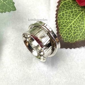 925 Sterling Silver Two-Tone Spinner Ring Style Classique Lunette Réglage Fidget Band pour Anxiété Méditation Anniversaire Cadeau - Product Image 1