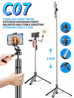 Trépied de prise de vue équilibré et stable à rotation 360 C07 Extension multifonction du trépied Selfie Stick pour téléphone appareil photo numérique