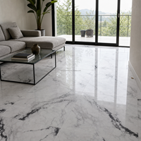 Carreaux de marbre poli Carrara Blanc, carrelage en porcelaine pleine masse 600x600mm, finition brillante, pour sol et mur intérieur