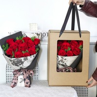 Bouquet de 11 roses éternelles Wafa, boîte cadeau pour fenêtre, longue durée (3-5 ans), pour la Saint-Valentin, la fête des mères, la fête des enseignants