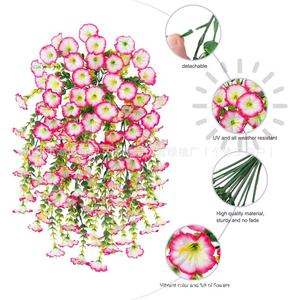 Guirlandes artificielles Howe de fleurs de volubilis violettes en plastique pour mariage, décoration murale et bouquets - Product Image 3