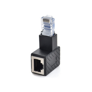 Rj45 Right Angle <b>Adapter</b> Male To Female 90 Degree Network Connector For <b>Ethernet</b> <b>Cable</b> Extension - Product Image 1