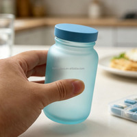 Flacon à pilules en verre givré anti-UV épais de 150 ml avec bouchon à vis et logo personnalisé imprimé pour comprimés