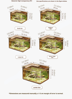 Aquarium en plastique transparent, réservoir pour tortues, mini-bassin pour poissons rouges, réservoir écologique pour la décoration de bureau et de la maison