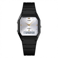 Montre électronique de sport pour homme Time Beauty Skmei, affichage analogique-numérique, bracelet en acrylique, étanche 50 m, montre de couple