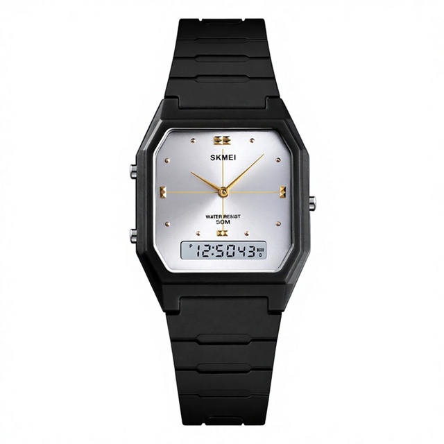 Time Beauty Skmei Men's Sports Electronic Watch Analog-Digital Display Acrylic Band Waterproof 50m Couple Watch