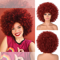 LIANZHU YM067 Perruque synthétique afro bouclée de 10 pouces, coupe bob, sans colle, densité 180%, pour femmes noires, volumineuse, résistante à la chaleur