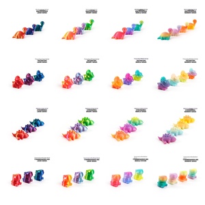 Figuras de Dinosaurios Miniatura Impresas en 3D de PLA Feeron, Lindos Juguetes de Dinosaurios con Degradado de Colores - Decoración de Paisajes, 2 cm, Regalo Creativo para Niños - Product Image 6