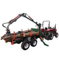 Remorque forestière pour VTT à 4 roues motrices, remorquable, avec cadre à double poutre en C, composants de roulement essentiels, alimentée à l'essence, 2000 kg