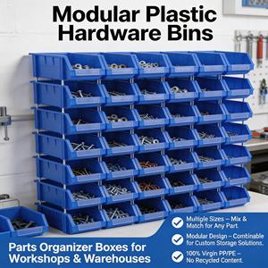 GAHH Contenedores de Almacenamiento de Plástico Reciclables, Apilables, Ligeros, Duraderos y Herméticos, Cajas Organizadoras para Piezas de Repuesto - Product Image 5