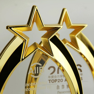 كأس أكريليك معدني ذهبي شخصي بنجمة مع قاعدة خشبية - Product Image 5