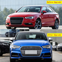 Kit carrosserie de pare-chocs avant style RS3 avec calandre nid d'abeille et phares pour Audi A3 S3 8V 2013-2016 (modèles 13-16)