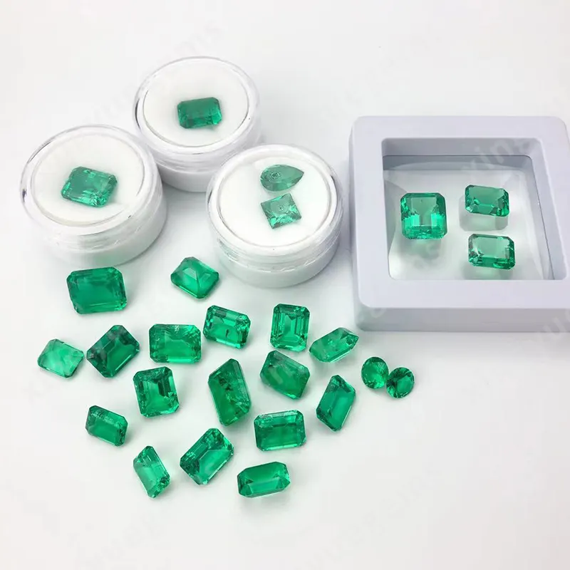 Xingyue Wholesale Lab Grown Loose Gemstones Green Color Octagon Shape Columbian Emerald Stone