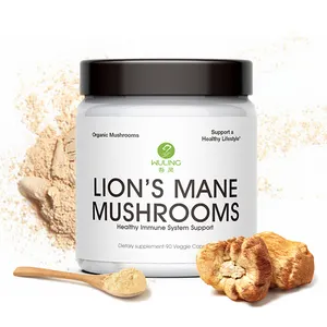 OEM cogumelo poderoso orgânico extrato 50% polissacarídeos cogumelo juba do leão em pó 100:1 cápsula fibra dietética 500mg CN;FUJ