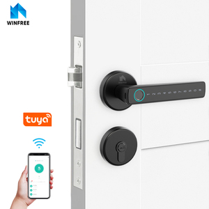 An ninh nhà phòng ngủ cửa xử lý khóa màu đen Wifi tuya vân tay khóa cửa Bluetooth kỹ thuật số Keyless nhập nhà thông minh khóa - Product Image 1