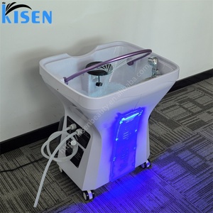 Kisen Shampoo Basin <b>Led</b> <b>Light</b> Therapy Hair SPA Pipes Needed with Water Constant Temperature Arch and Fumigated Dome - Product Image 2
