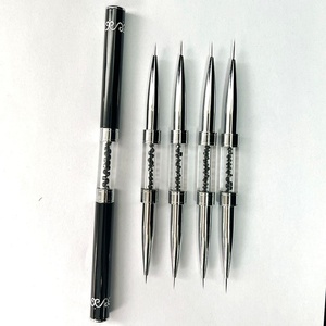 Pinceau de nail art double-embout pour détails, haute qualité, noir, personnalisable en usine, vente en gros, offre spéciale - Product Image 2