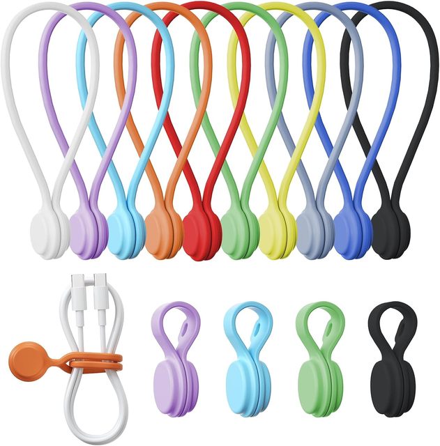 Durable Portable Silicone Cable Twist Ties Custom Reusable Binding Cord Sealing Clip Colorful and Releasable Cable Ties