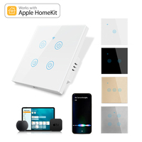 Interruptor de Pared Táctil Inteligente WiFi LangYeao para Domótica, 1/2/3/4 Botones, 10A, Compatible con Apple Siri y Homekit, con Cable Neutro, para Reino Unido y UE