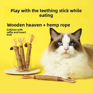 Explosiones de madera Polygonum Gall Fruit & Lafite Grass Grinding Stick Self-Hi Gnaw Juguete interactivo para gatos - Product Image 2