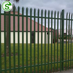 Clôture en palissade en fer lourd de 6 pieds, revêtement en poudre vert foncé, design anti-effraction - Product Image 4