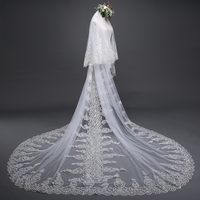 Vente en gros de voiles de mariage ivoire de haute qualité en dentelle élégante faite à la main