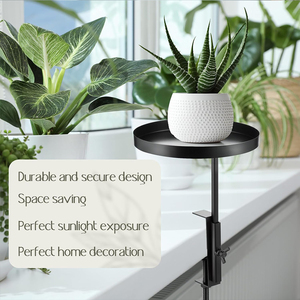 Étagère à plantes pour rebord de fenêtre, plateau réglable à fixer au rebord, pour plantes d'intérieur, plateau d'extension en métal, jardinière, étagères flottantes - Product Image 4