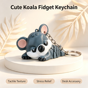 Llavero de Koala Articulado Impreso en 3D, Juguete Flexible Antiestrés, Bonito Colgante de Animal para Bolsos, Regalo de PLA para Aliviar el Estrés - Product Image 3