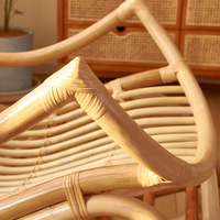 Fauteuil à bascule personnalisé en rotin naturel tressé pour salon et balcon