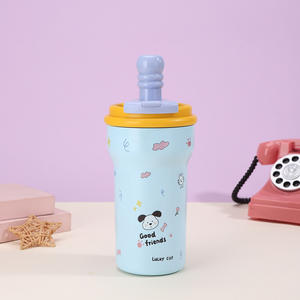 Nuova tazza di paglia di cartone animato carina in acciaio inossidabile 316 con isolamento in acciaio inossidabile per sport all'aria aperta regali di lavoro sottovuoto - Product Image 5