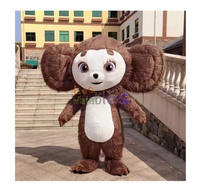 Desfile caminando personaje <span class=keywords><strong>de</strong></span> dibujos <span class=keywords><strong>animados</strong></span> <span class=keywords><strong>de</strong></span> peluche orejas grandes mono inflable Cheburashka mascota disfraz a la venta - Product Image 1