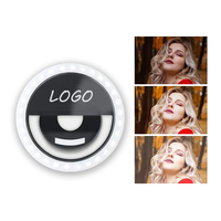 Aksesoris Ponsel Tahan Air Bahan ABS Logo Kustom Terbaru, Lampu LED Portabel Ring Light Selfie untuk Live Streaming