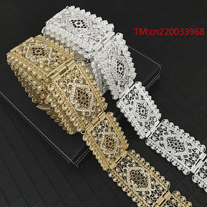 Nouvelle Arrivée <span class=keywords><strong>Ceinture</strong></span> Robe <span class=keywords><strong>Caftan</strong></span> Chic Marocain avec Strass Verts et Rouges, <span class=keywords><strong>Ceinture</strong></span> Bijou de Mariage pour Femmes - Product Image 3