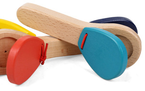 Wholesale Children <b>Music</b> Toys Baby Hand Clapper Orff Percussion <b>Instrument</b> Preschool Early Educational Toy Natural Eco-Friendly - Product Image 3