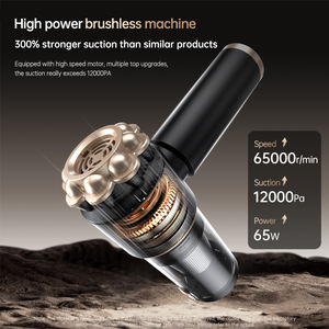 Melhor Mini <span class=keywords><strong>Cordless</strong></span> Car <span class=keywords><strong>Vacuum</strong></span> Cleaner Handheld Recarregável 7500PA/12000PA Sucção 160ml Poeira Bin Dry Pet Hair Carpet Seat Auto - Product Image 2