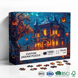 Puzzle personnalisé d'Halloween OEM ODM 1000 pièces en papier – Scène de manoir hanté – Cadeau de vacances pour adultes et familles - Product Image 1