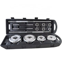 Poids libres 50kg 30kg 20kg haltères réglables 2 en 1 Kit d'haltères chromés avec boîte d'emballage portable