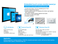 Monitor Industrial Bestview de 13.3'', 15.6'', 18.5'' y 21.5'' con Marco Abierto ABS, Multitáctil Capacitivo, IP66 Frontal, Pantalla IPS LCD 1080P, USB, DVI